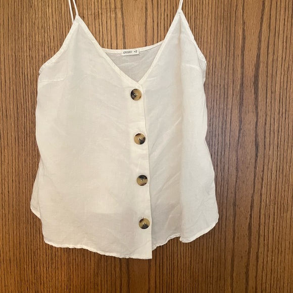 OYSHO White Linen Button Cami - Picture 4 of 5